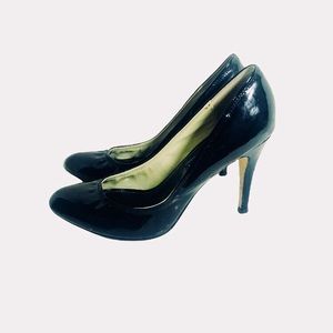Steven Steve Madden Women's P Place Black Leather High Heels Size 7.5